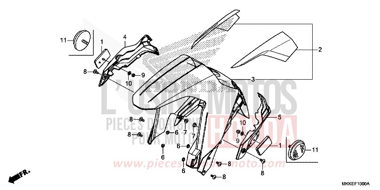 KOTFLUEGEL, VORNE von Africa Twin PEARL GLARE WHITE (NHB53HB) von 2019